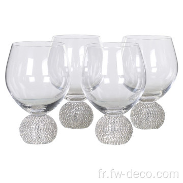 Ensemble de verre à cocktail personnalisé avec une tige de décoration de diamant